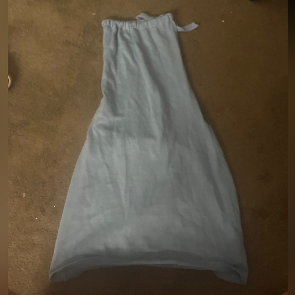 Backless halter top in baby blue